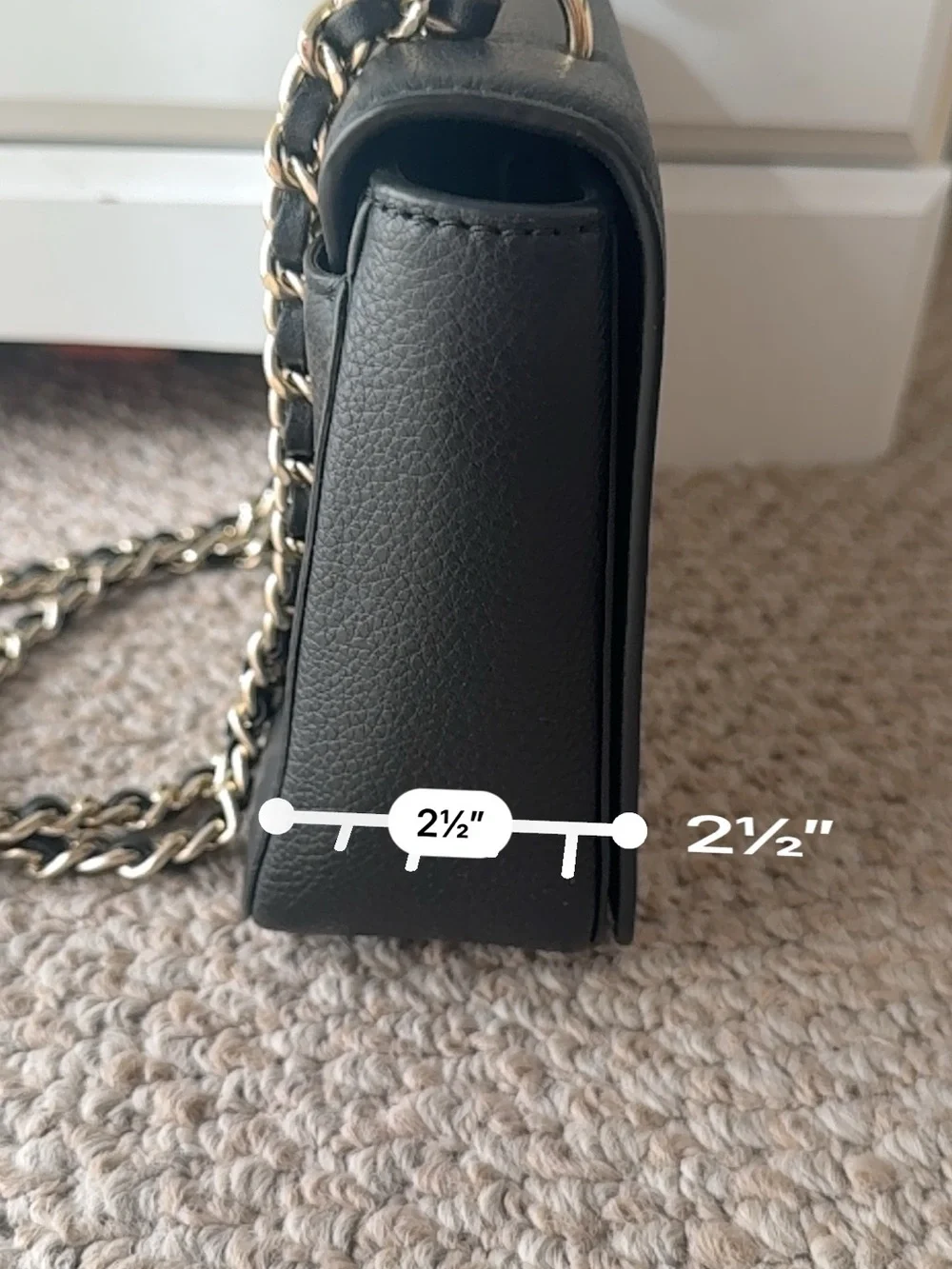 Tory Burch Black Leather Crossbody with Gold Chain Strap